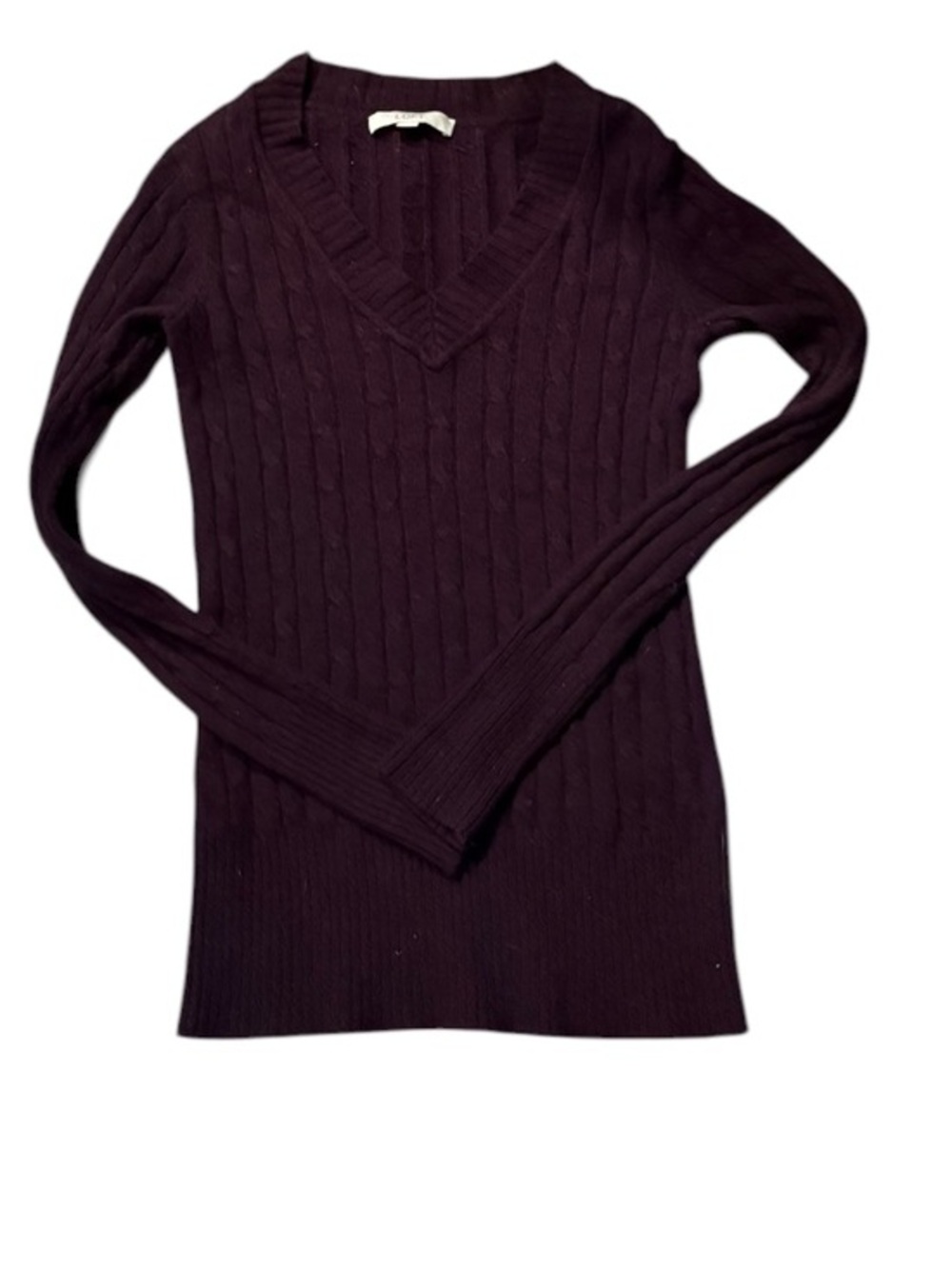 Loft by Ann Taylor purple wool rabbit hair v neck sweater